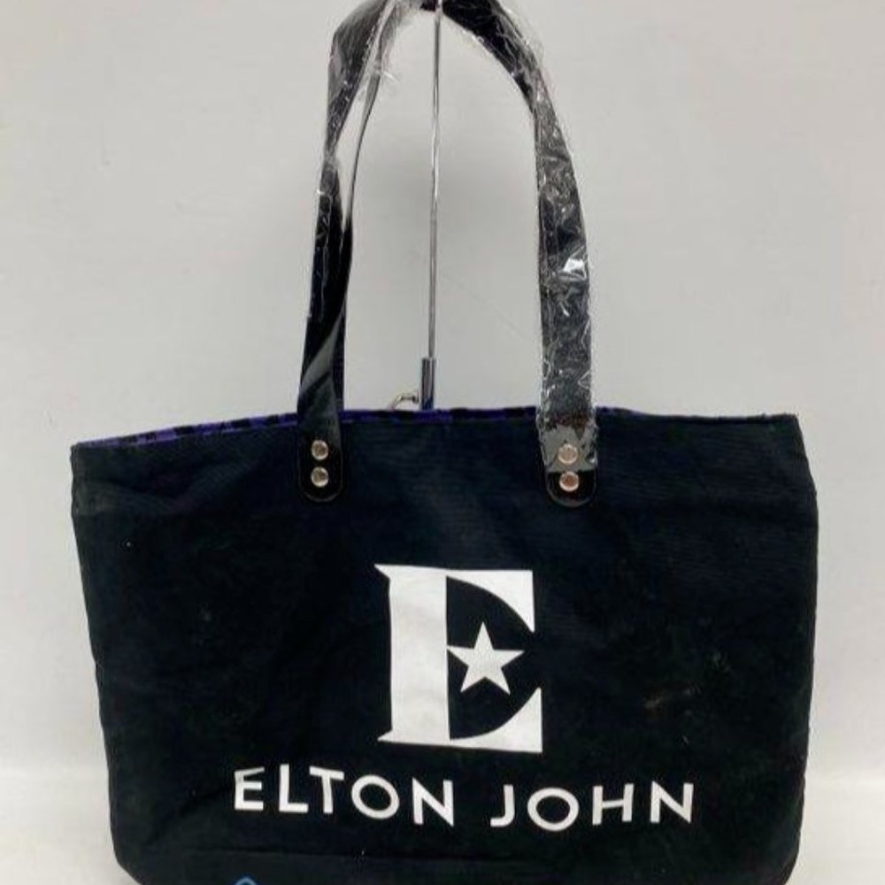 Elton John Black Farewell Yellow Brick Road Tour Vip Double Handle Tote Bag